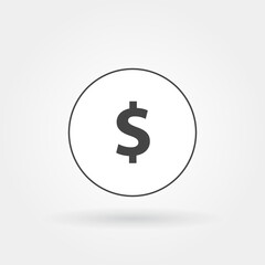 money coin single isolated icon with modern line or outline style