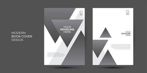 Elegant black grey silver color covers set. Abstract shapes with gradients. Trendy design. Vector illustration