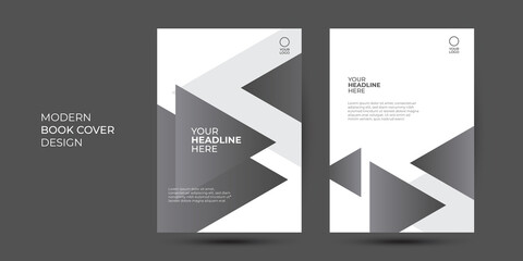 Elegant black grey silver color covers set. Abstract shapes with gradients. Trendy design. Vector illustration