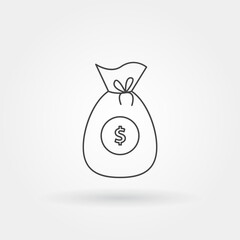 money bag single isolated icon with modern line or outline style