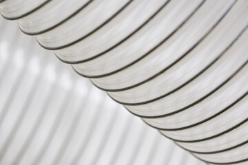 Ventilation plastic pipes. Close-up photo. A photo with a shallow depth of field. Soft focus.