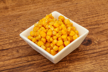 Sweet corn seeds in the bowl