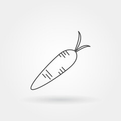 carrot single isolated icon with modern line or outline style vector illustration