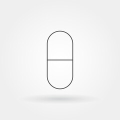 capsule single isolated icon with modern line or outline style