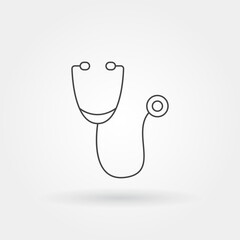 stethoscope single isolated icon with modern line or outline style