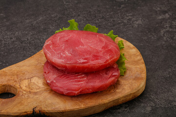 Raw tuna steak for grill