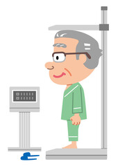 高齢者定期健診　体重測定　身長測定