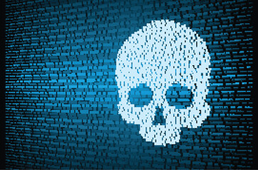 skull cyber circuit future technology concept background © titima157