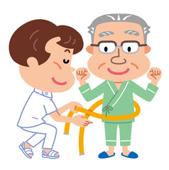 高齢者定期健診　腹囲測定