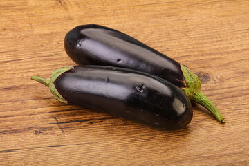 Two ripe raw eggplant isolated