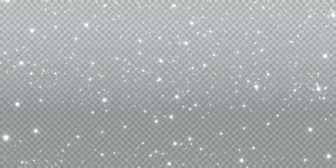 Christmas background. Powder dust light white PNG. Magic shining white dust. Fine, shiny dust...