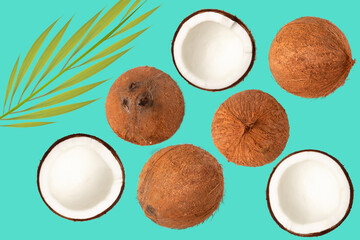 Fresh Raw Coconut ripe on isolated background 