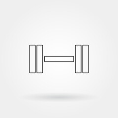 dumbell single isolated icon with modern line or outline style