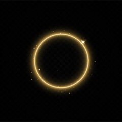 Golden ring.Vector luxury sparkling frame.Christmas decoration.