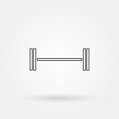long barbell or dumbell single isolated icon with modern line or outline style vector
