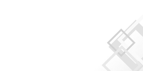 Grey white abstract background geometry shine and layer element vector for presentation design. White background with square element lines