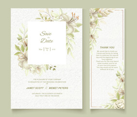 Elegant floral wedding invitation card template