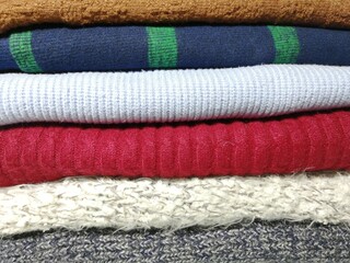 stack of colorful towels