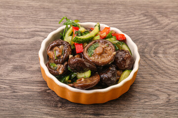 Marinated shiitake mushrooms with herbs