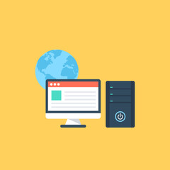 
In this icon the information is coming out of the computer internet hence depicting the idea of information flow. 
