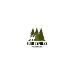 panes cypress vintage minimalist icon logo vector illustration design