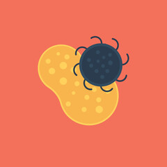 
Flat icon design of infectious virus and bacteria
