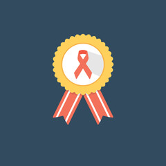 
A ribbon badge designed as cancer awareness
