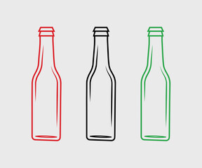 Christmas beer And Wine bottle whiskey. wine and beer bottle, Set of alcohol Alcohol bottle design element. Vector illustration Symbol Icon bottle Design. New Year. Merry Christmas.