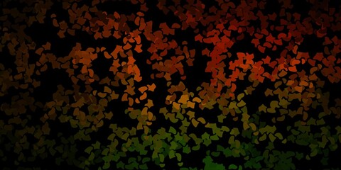 Dark green, yellow vector pattern with abstract shapes.