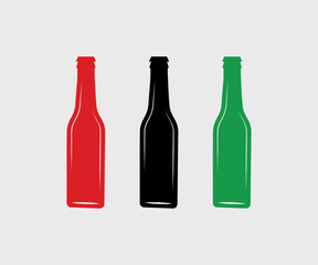 Christmas beer And Wine bottle whiskey. wine and beer bottle, Set of alcohol Alcohol bottle design element. Vector illustration Symbol Icon bottle Design. New Year. Merry Christmas.