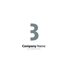 the simple modern logo of letter B with white background