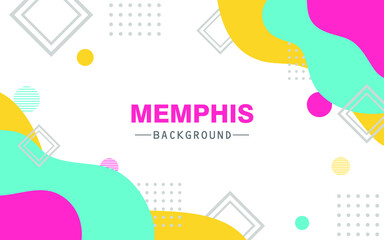 Modern memphis background with elements