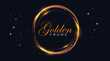 Abstract golden shiny frame with sparkles