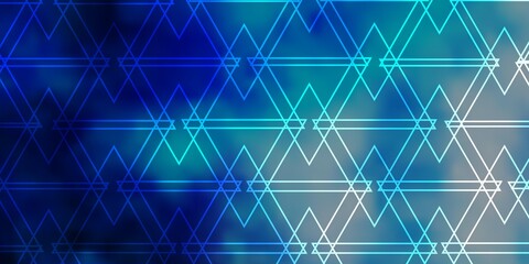 Fototapeta premium Light BLUE vector layout with lines, triangles.