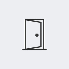 Open door icon isolated on background. Door symbol modern, simple, vector, icon for website design, mobile app, ui. Vector Illustration