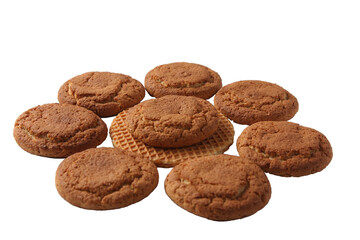Fototapeta na wymiar Cookies in the shape of a flower on a white background, isolated.