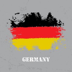 Vector flag of Germany brush stroke background,Flag grunge style.