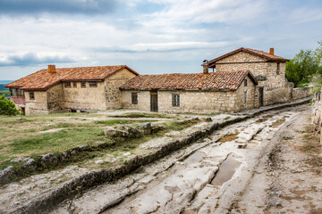 Fototapeta premium Estate of Abraham Firkovich (Karaite writer and archeologist) built in 18th century in the famous ancient city-fortress Chufut-Kale (
