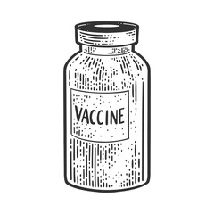 Vaccine bottle sketch raster illustration