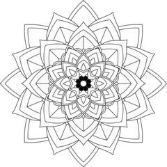 Easy Mandala coloring book simple and basic for beginners, seniors and children. Set of Mehndi flower pattern for Henna drawing and tattoo. Decoration in ethnic oriental, Indian style.