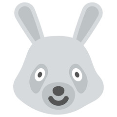 
Flat icon design of a kids toy, bunny
