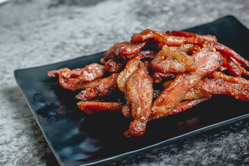 deep fried sun-dried pork (Moo dad deaw), Thai food