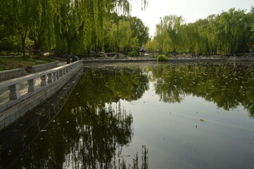 The beautiful architecture of the Qing and Ming Dynasty temples in the city of Beijing / Peking in China