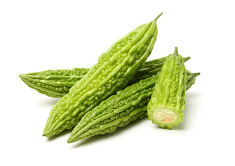 Bitter melon , Bitter gourd on white background