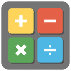 
A digital calculating machine, calculator flat vector icon
