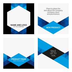Abstract banner for social networks, square background for advertising and presentations of goods and services on the Internet	