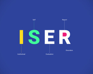 ISER - Institutional Self Evaluation Report
acronym, modern and minimalist concept background