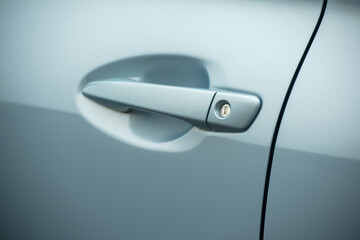 Car door handle. Selective focus.