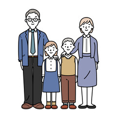 4人家族のイラスト
