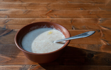 hot oatmeal with milk - a wonderful breakfast on the Black Sea